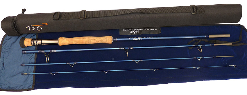 Temple Fork Outfitters TiCrX 9' 4 pce carbon saltwater fly rod #9 bag + tube - Image 4