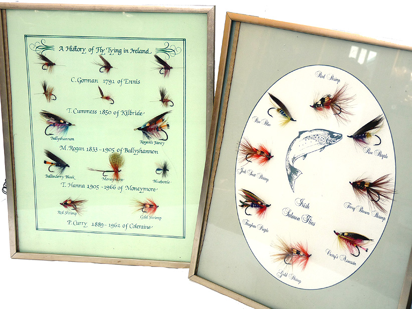 3 Frames of salmon flies, 2 x Robt McHaffie , Ireland , 33 flies 1986 for collector - Image 4