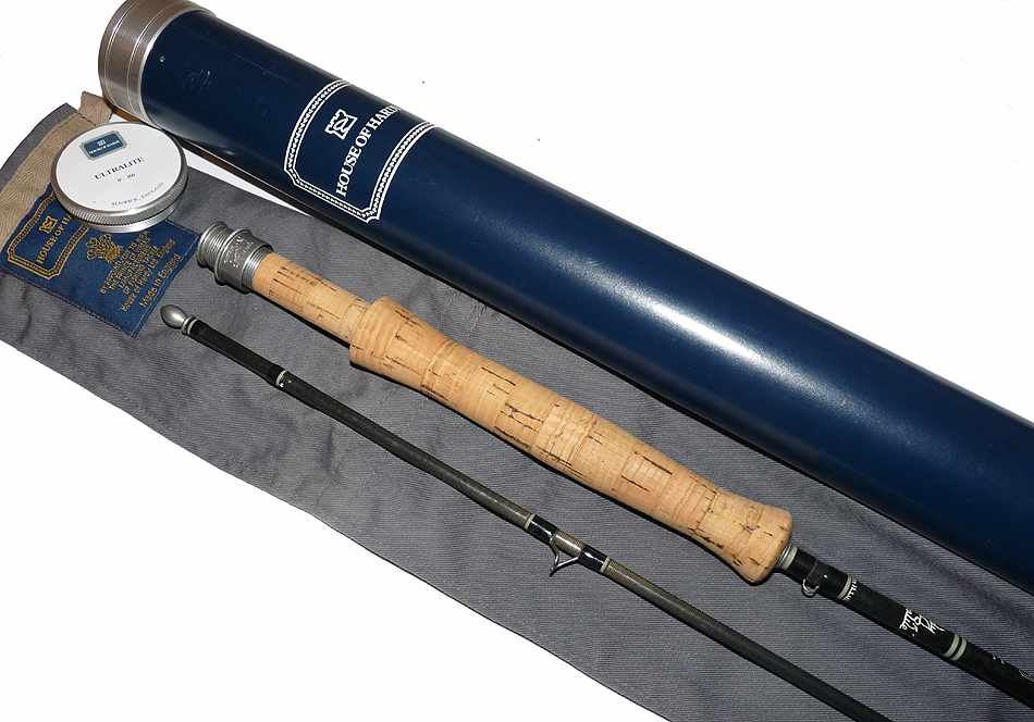 Hardy Ultralite 9' 2 pce carbon trout fly rod #6, bag & tube