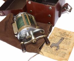 Hardy Elarex vintage multiplier baitcasting reel, box papers spanner
