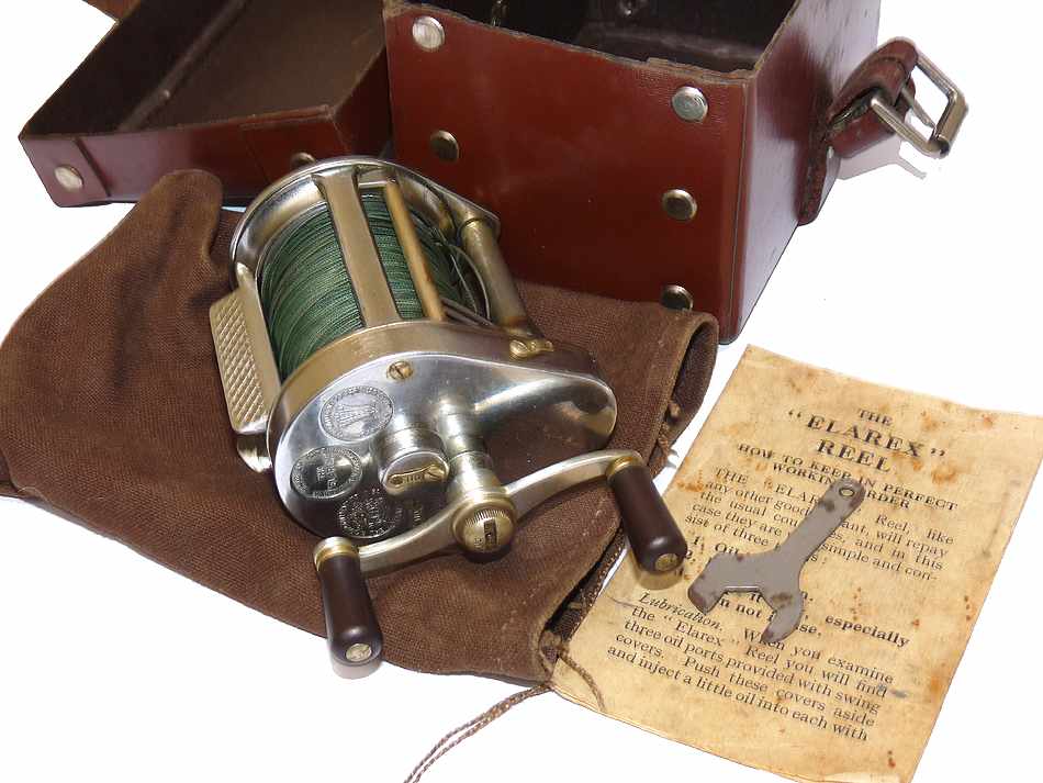 Hardy Elarex vintage multiplier baitcasting reel, box papers spanner