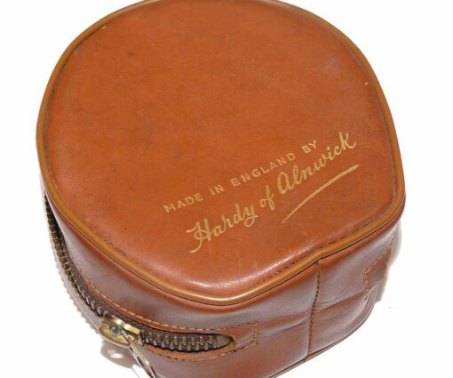 Hardy vintage leather fly reel lined zip case c 1950