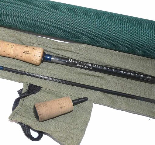 Orvis Silver Label TL 10' 2 pce carbon fly rod #7 with bag + tube
