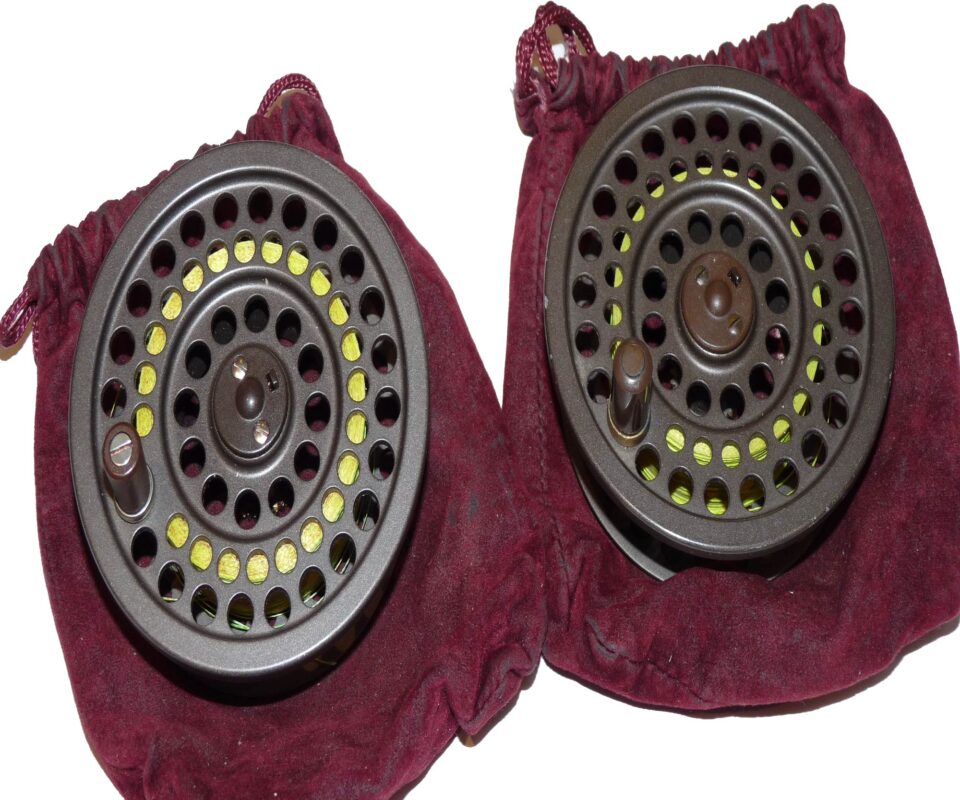 Pair of Hardy LA Viscount Spools 3 5/8" dia