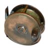 Hardy 2 3/4" Birmingham brass reel with rod in hand