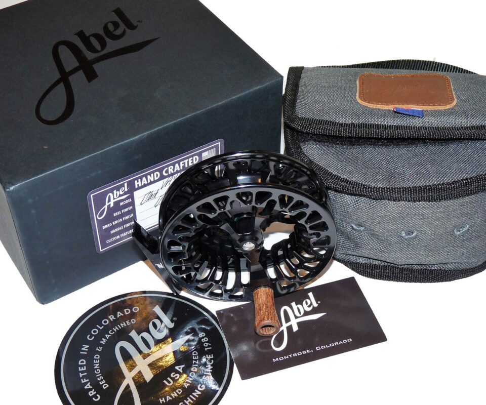 Abel hand crafted VAVA black 7/8 reel with pouch / box Unused
