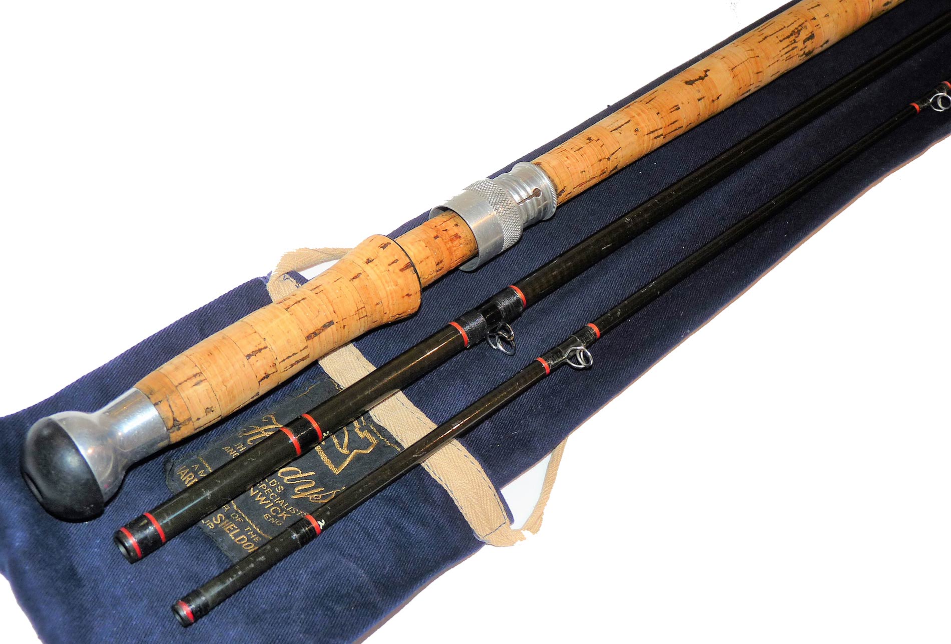 Hardy 12' 6" Graphite salmon fly rod 3 piece line #9 and bag - Image 3