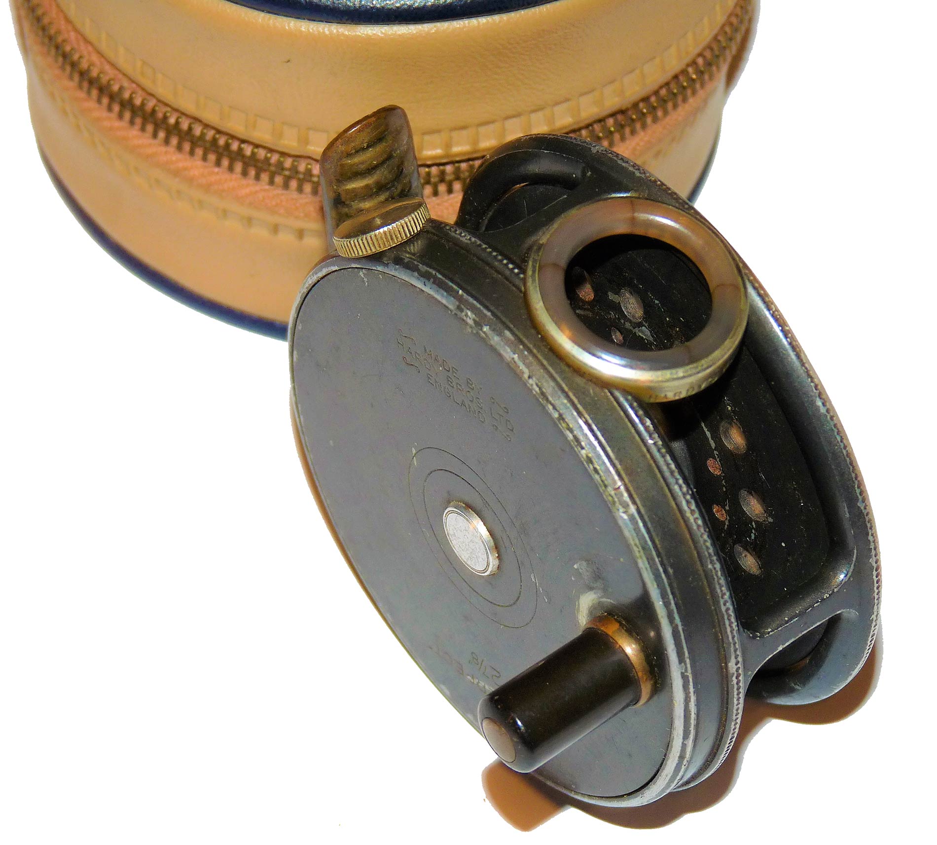 Hardy Perfect 2 7/8" trout fly reel agate line guard & case fine reel - Image 2
