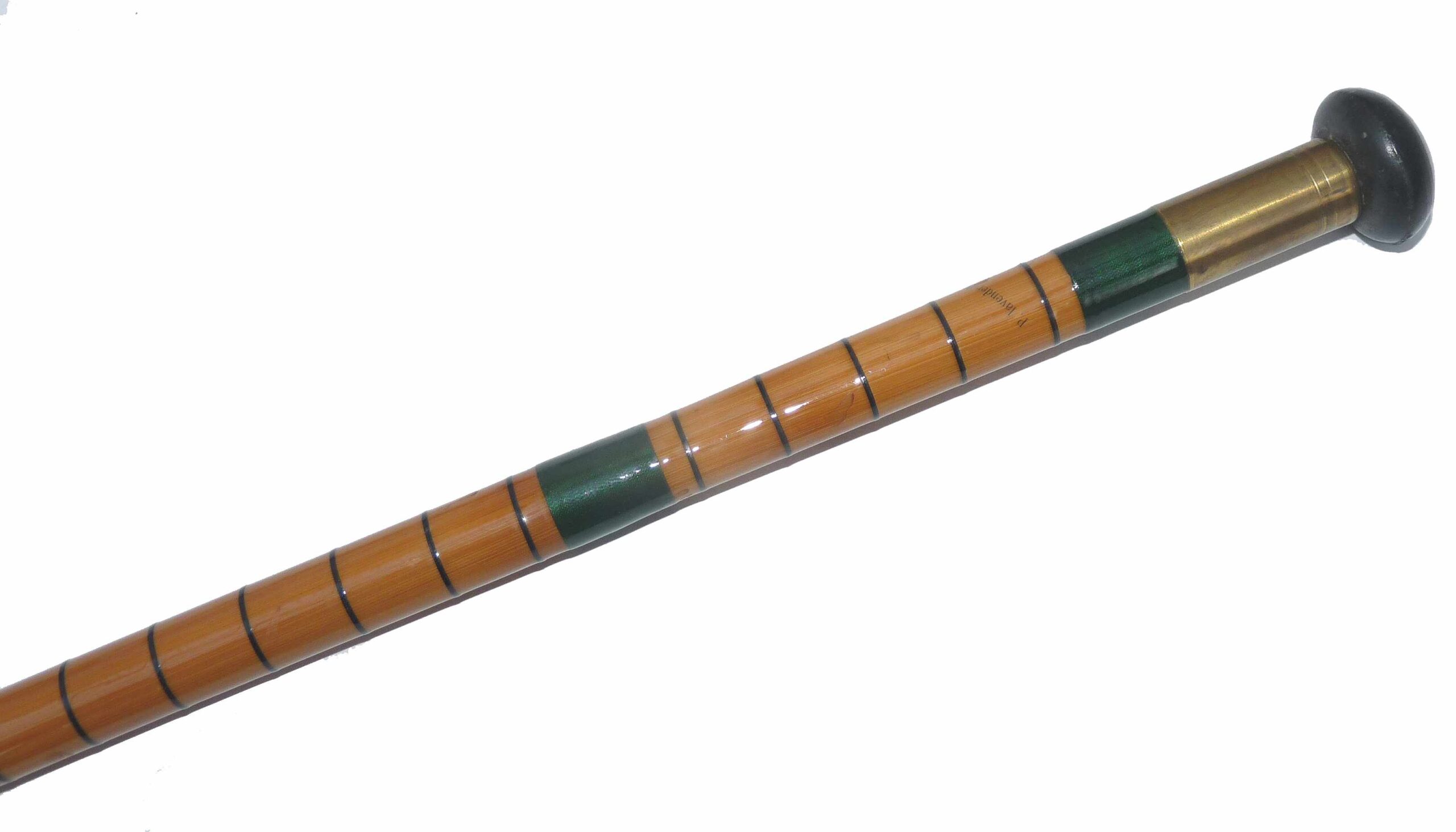 Paul Lavender custom bamboo landing net handle, brass fittings - Image 4