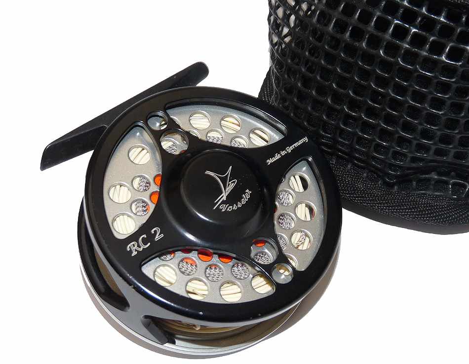 リール vosseler rc3 #7/8 Vosseler Germany RC3L black/ silver large arbour fly reel #5/6 old