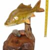Paul Purnell hand carved wooden carp on base,