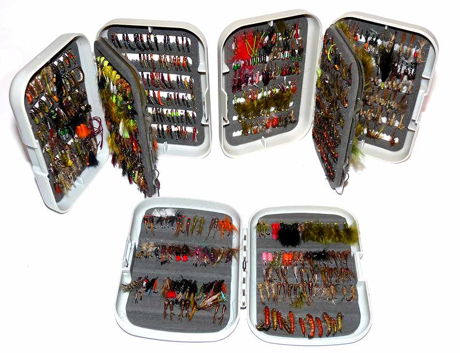 2 Greys +1 Orvis fly boxes 100's trout flies buzzers nymphs