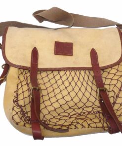 Hardy canvas leather game fishing salmon bag, super condition