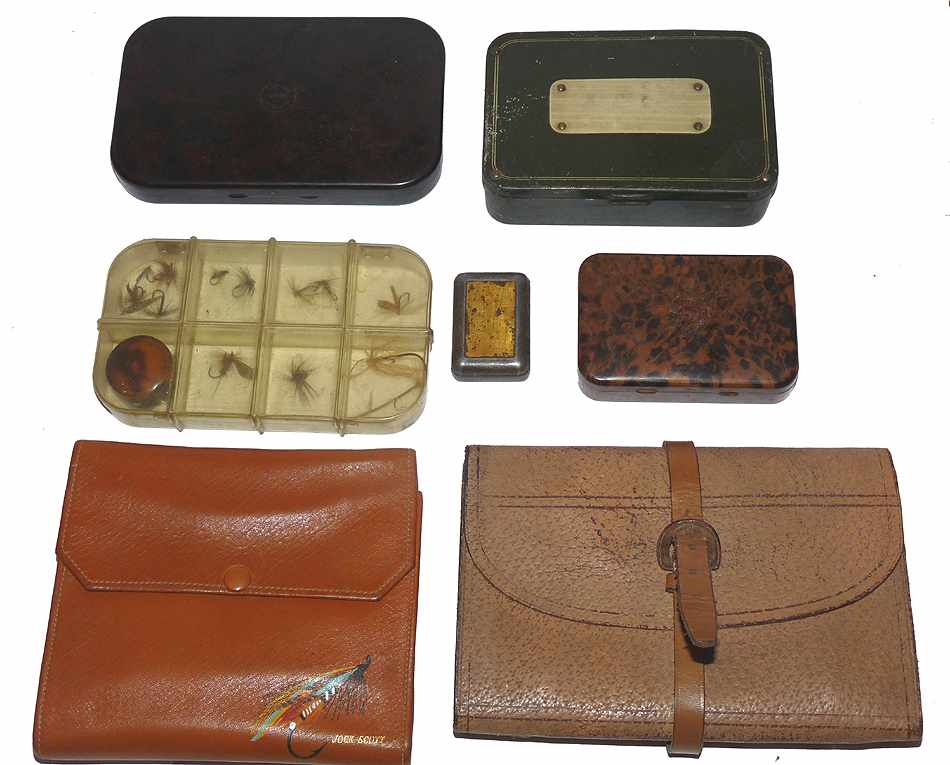 Hardy Neroda x2 vintage fly boxes, Wheatley wallets flies collector - Image 3
