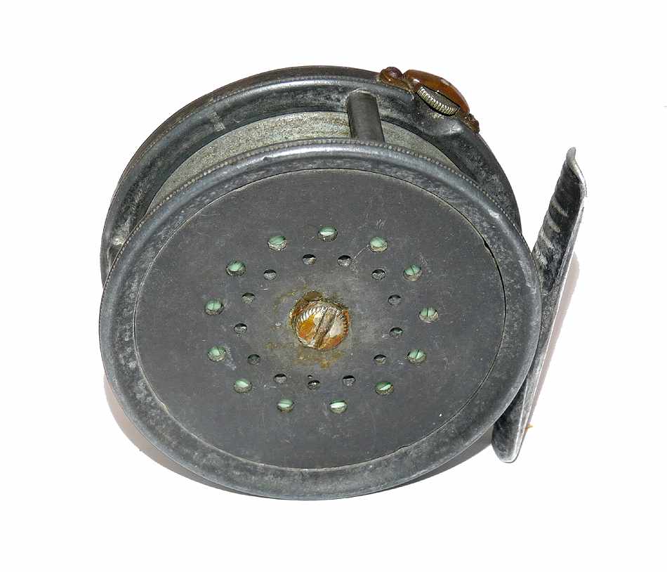 Hardy Perfect 3-1/8 antique fly reel white handle c1905 - Image 4