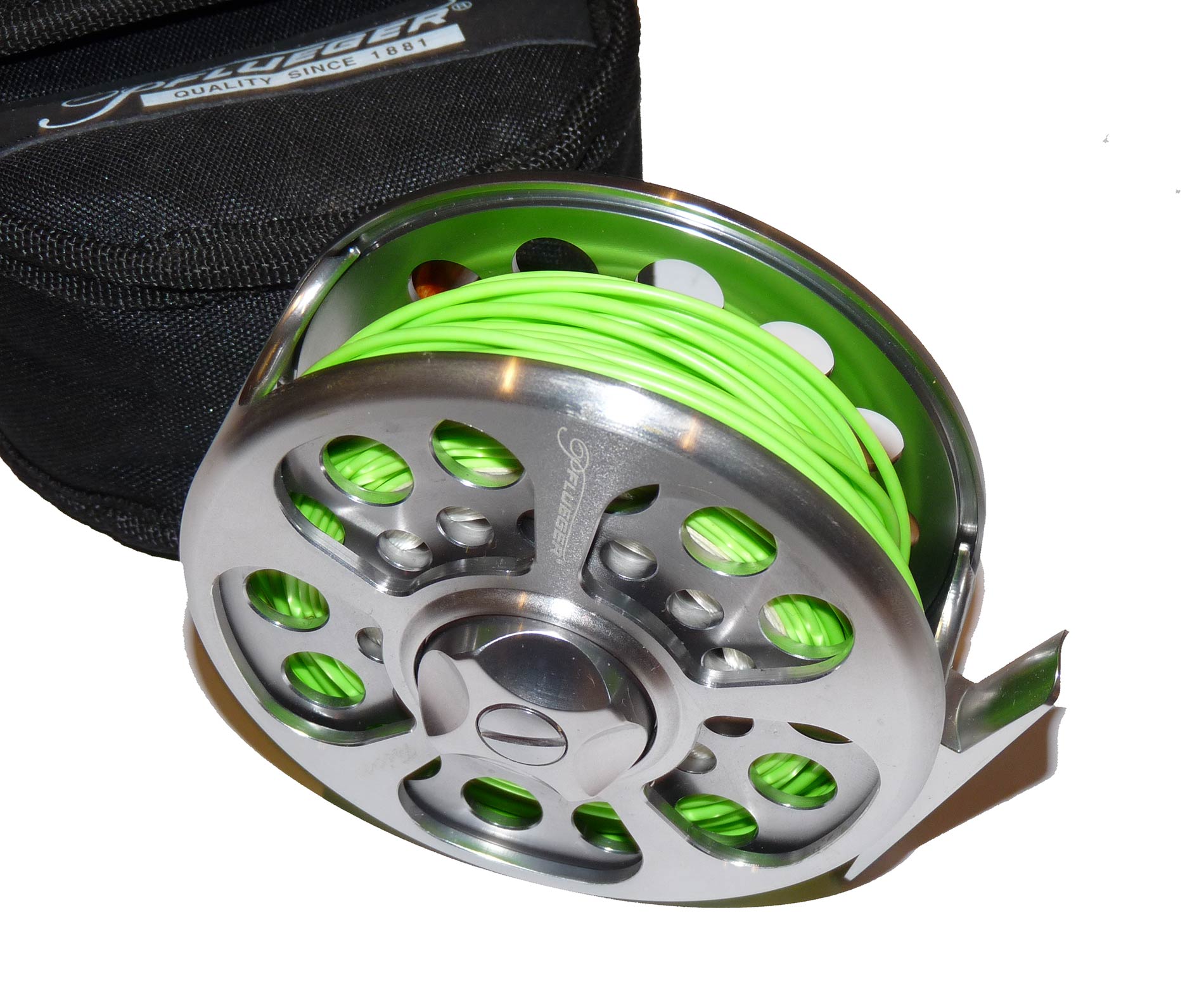 Pflueger Trion 306 4" salmon fly reel with line and pouch - Image 3