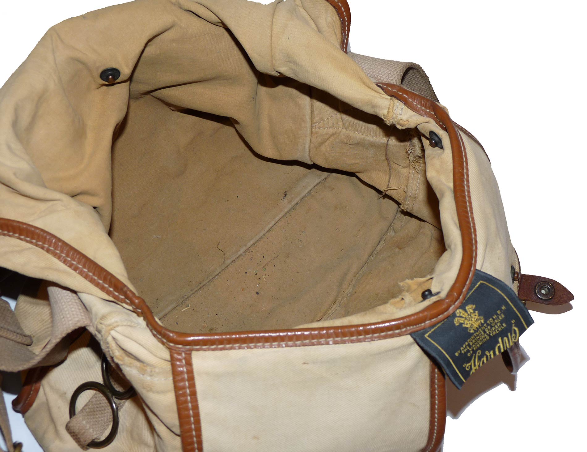 Hardy vintage canvas leather game fly fishing bag travel luggage - Image 4