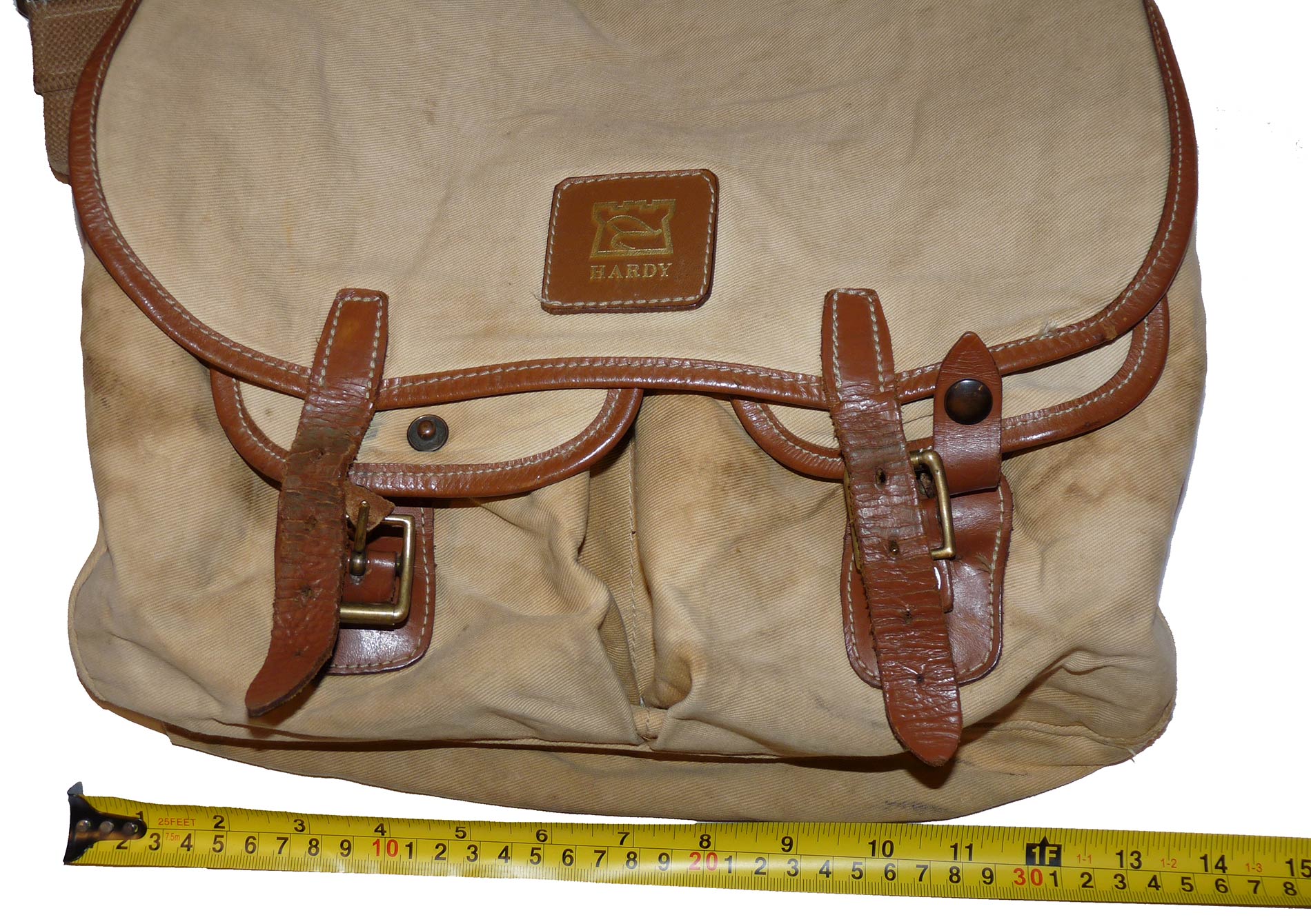 Hardy vintage canvas leather game fly fishing bag travel luggage - Image 6