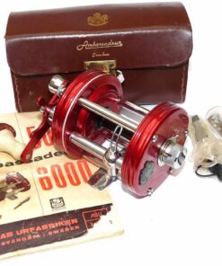 Abu Ambassadeur 6000 red in case with tools & papers
