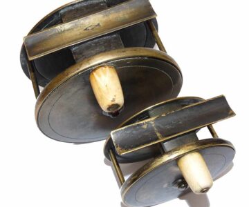 2 Chas Farlow 191 Strand London all brass grilse salmon fly reels 3.5