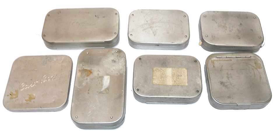 7 Wheatley vintage alloy pockets fly boxes + salmon sea trout and trout flies - Image 4