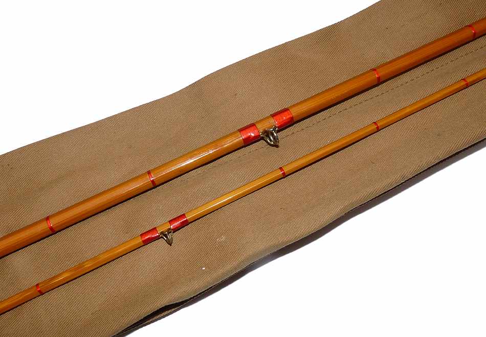 Allcocks Tarquin 8'6" 2 pce split cane dry fly rod, rare model with bag - Image 4