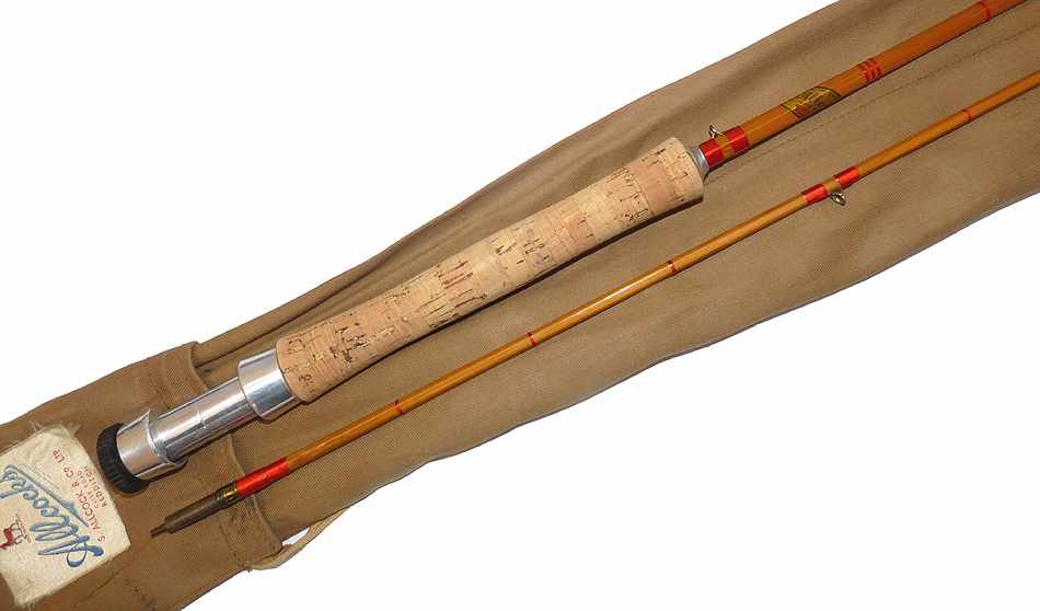 Allcocks Tarquin 8'6" 2 pce split cane dry fly rod, rare model with bag - Image 5