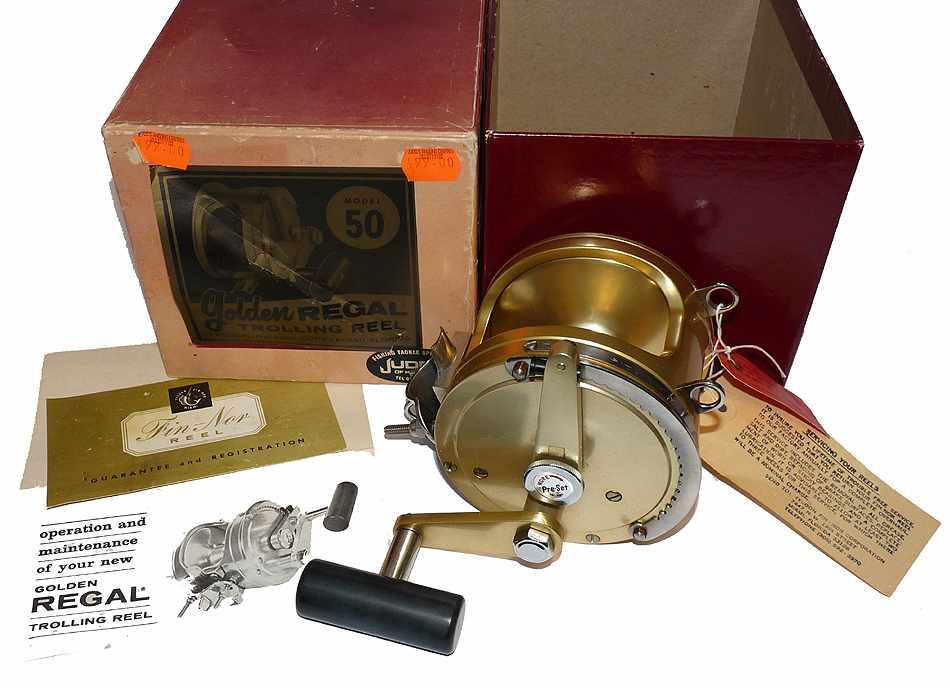 Fin-Nor Regal 50 Tycoon Miami gold big game reel, old shop stock