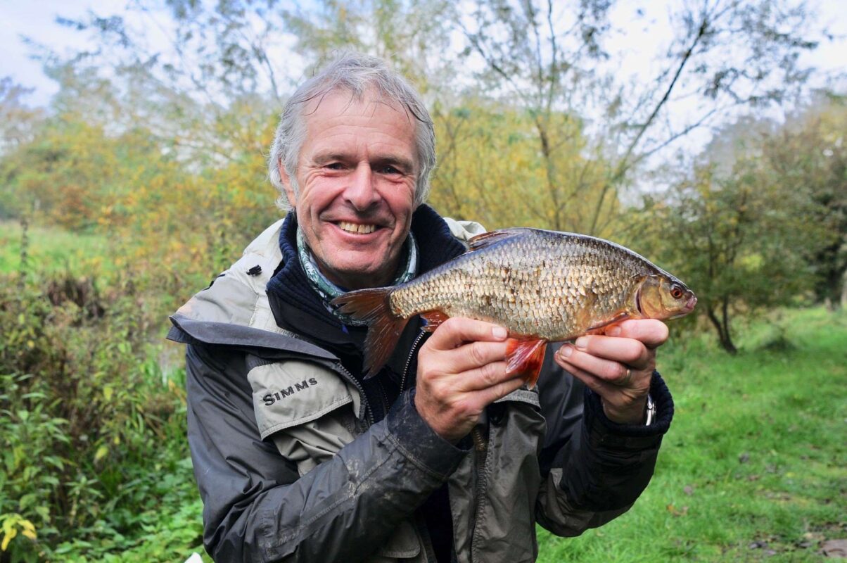 JB with one of the last Wensum two pound roach-again caught on the method