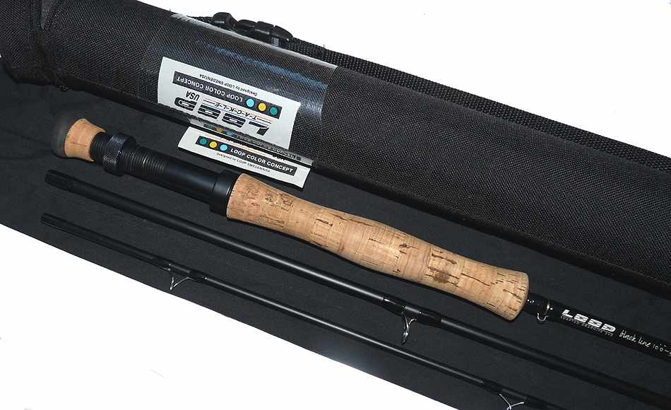 Loop Black Line 10' 3 pce carbon fly rod #7 bag and tube