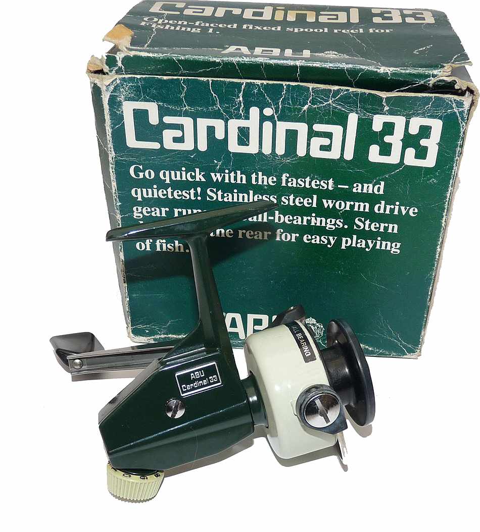 Abu Cardinal 33 Sweden vintage spinning reel, mint with box