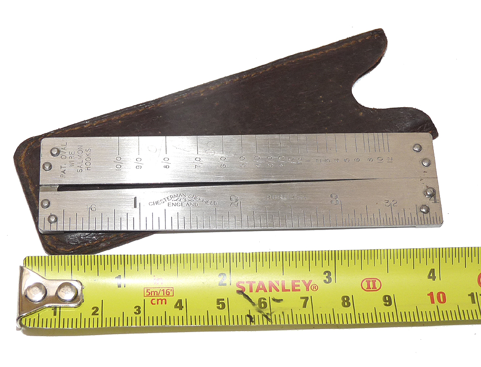 Hardy Alnwick antique GUT Gauge for measuring lines, with leather case, x rare