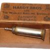Hardy antique nickle plated brass reel oiler + Hardy box