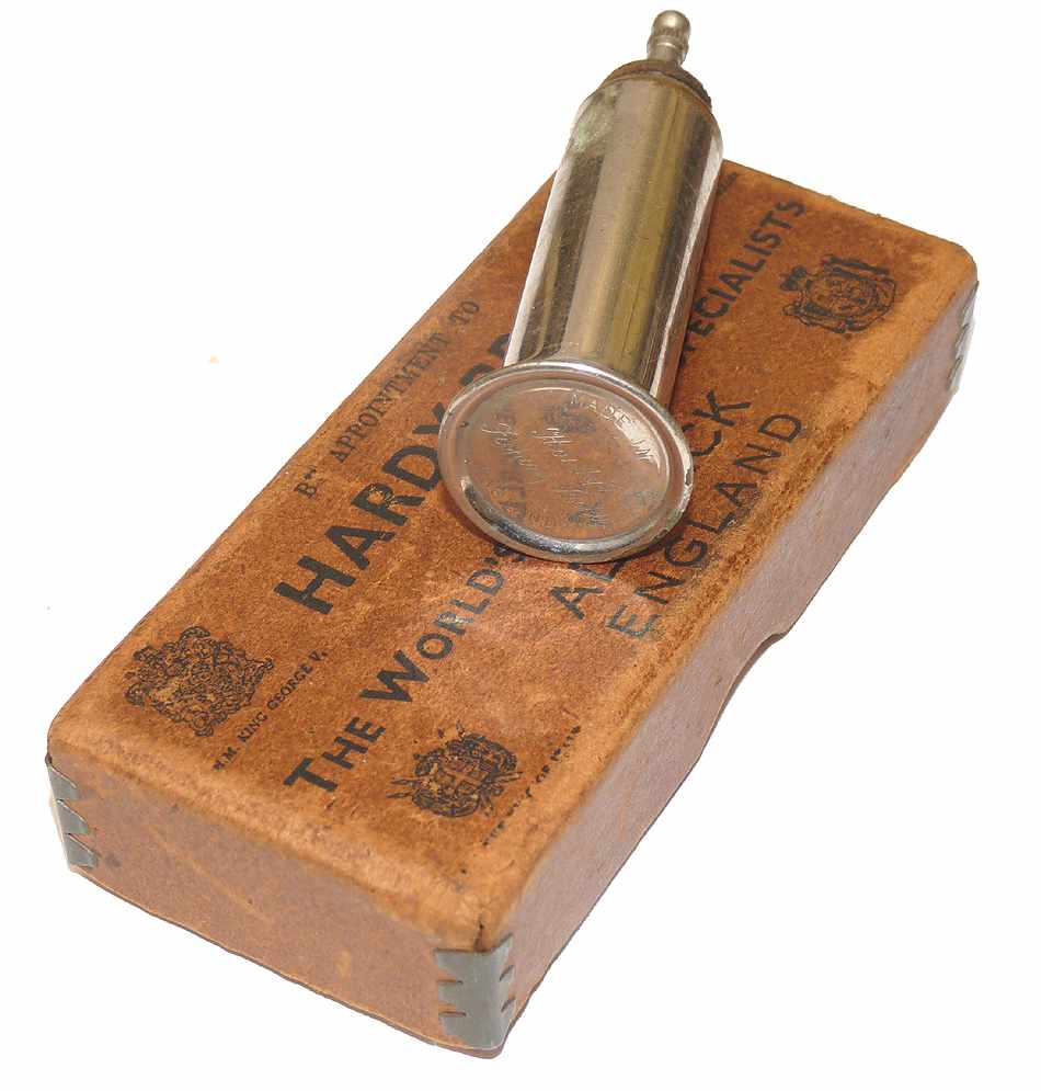 Hardy antique nickle plated brass reel oiler + Hardy box - Image 3