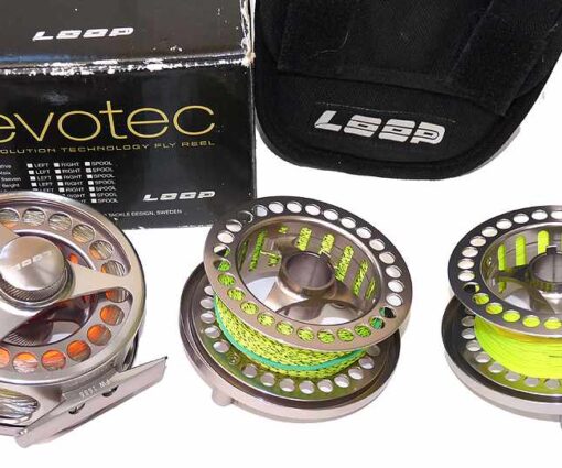 Loop Evotec FW 4/6 Sweden fly reel + 3 spare spools + box