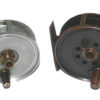 Moscrop Manchester 3" brass Patent reel & Heatons 2.75" alloy