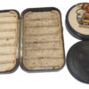 Hardy Neroda oxblood vintage fly box + Hardy Album cast carrier