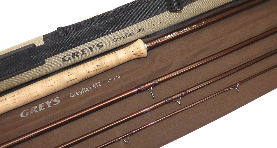 Greys Greyflex M2 15' 4-piece carbon salmon fly rod #10, bag + tube