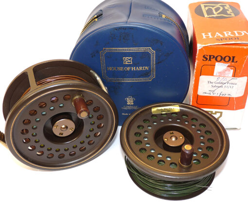 Hardy Golden Prince Salmon #11/12 & s/spool & Hardy lines & case