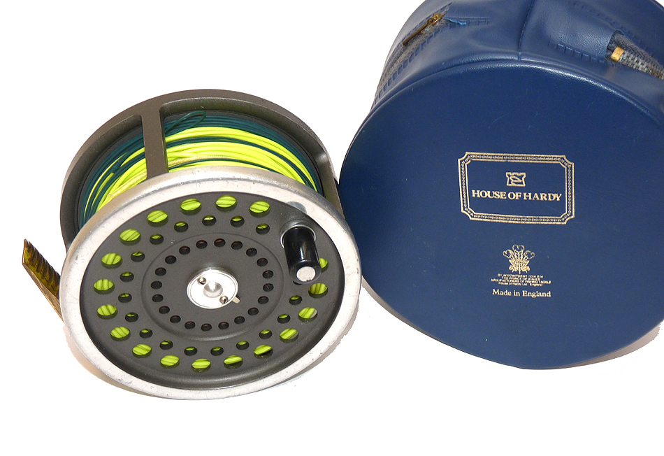 Hardy Marquis Salmon No3 wide drum fly reel, Cortland line + case