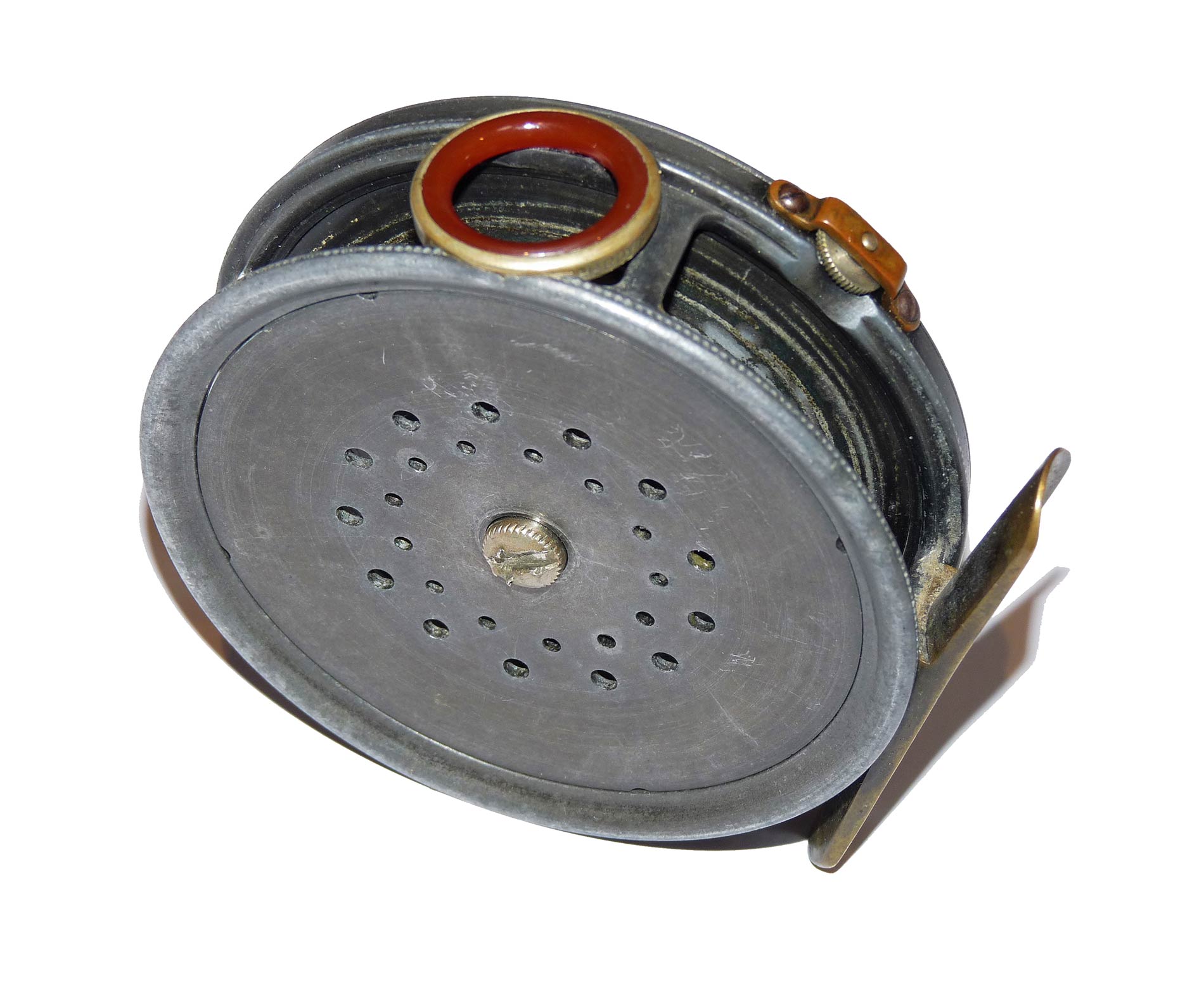 Hardy Perfect 3 5/8" Trout fly reel 1912 red agate rare - Image 2