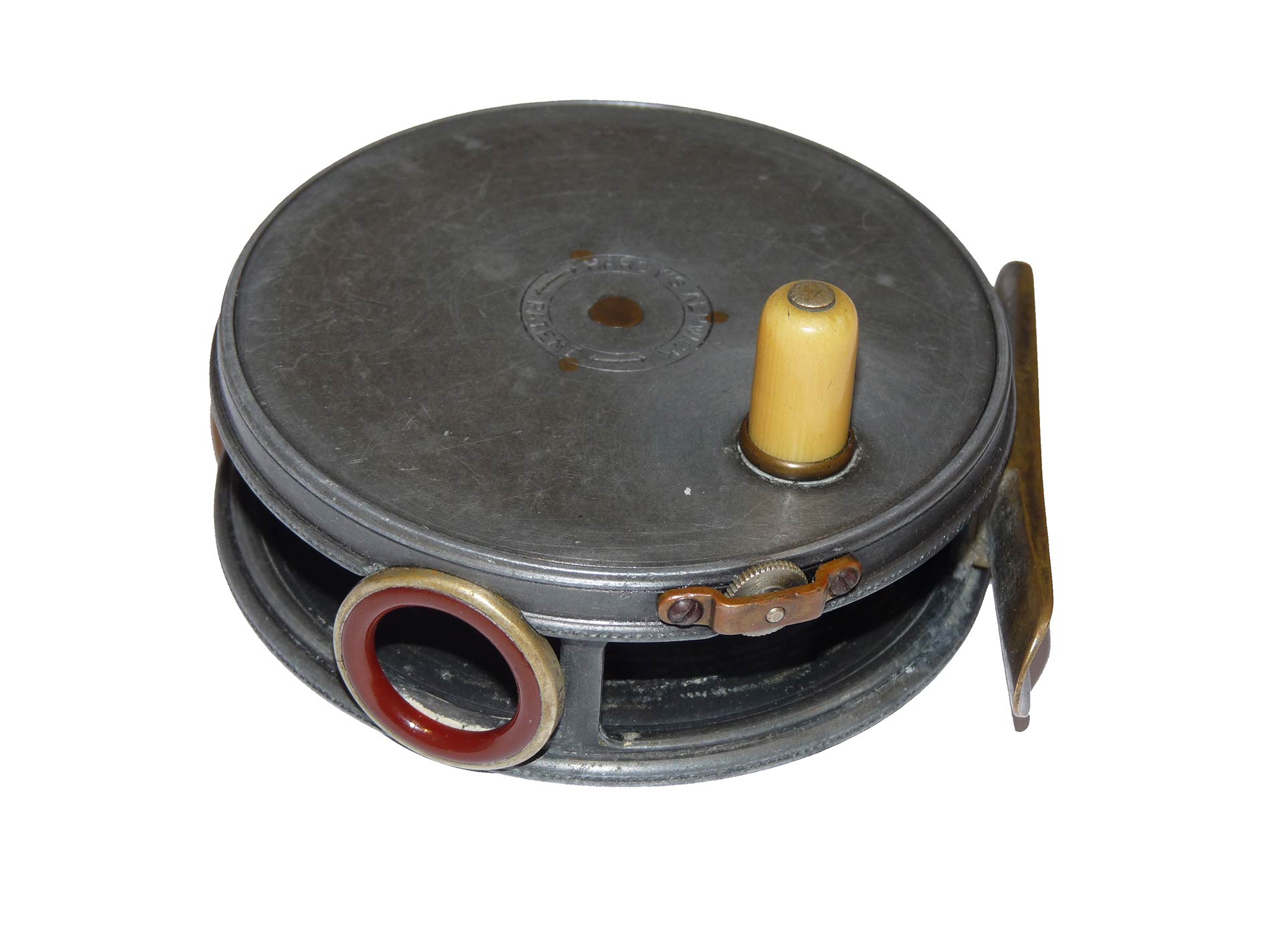 Hardy Perfect 3 5/8" Trout fly reel 1912 red agate rare - Image 3