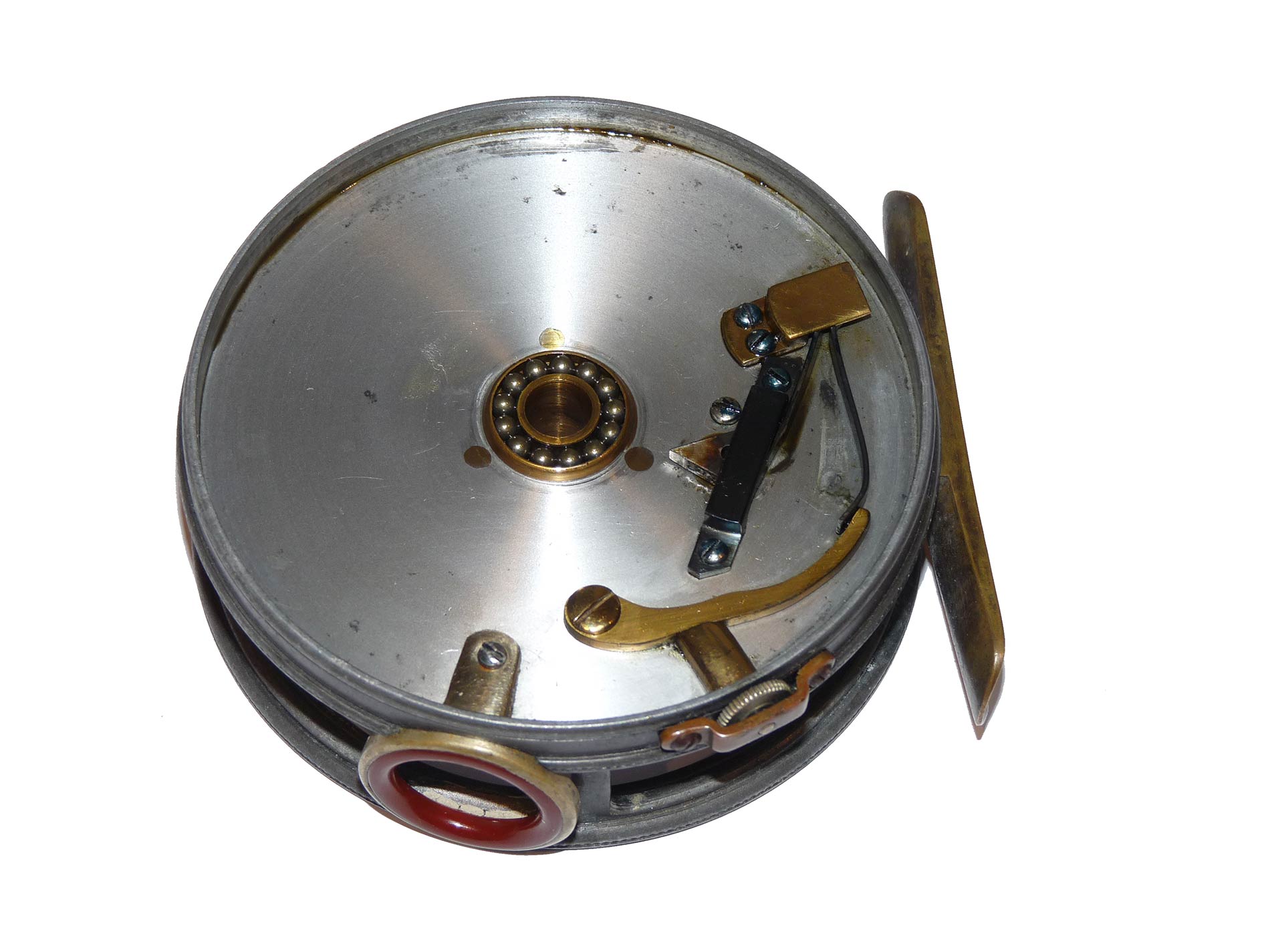 Hardy Perfect 3 5/8" Trout fly reel 1912 red agate rare - Image 5