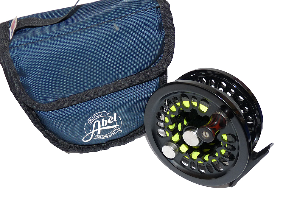 Abel USA Super 8 saltwater fly reel, black finish + padded case