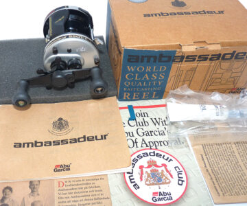 Abu Ambassadeur 6501C3 LHW reel with papers box and oiler