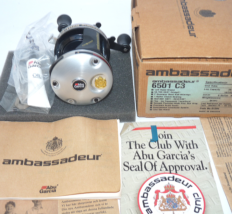 Abu Ambassadeur 6501C3 LHW reel with papers box and oiler - Image 4