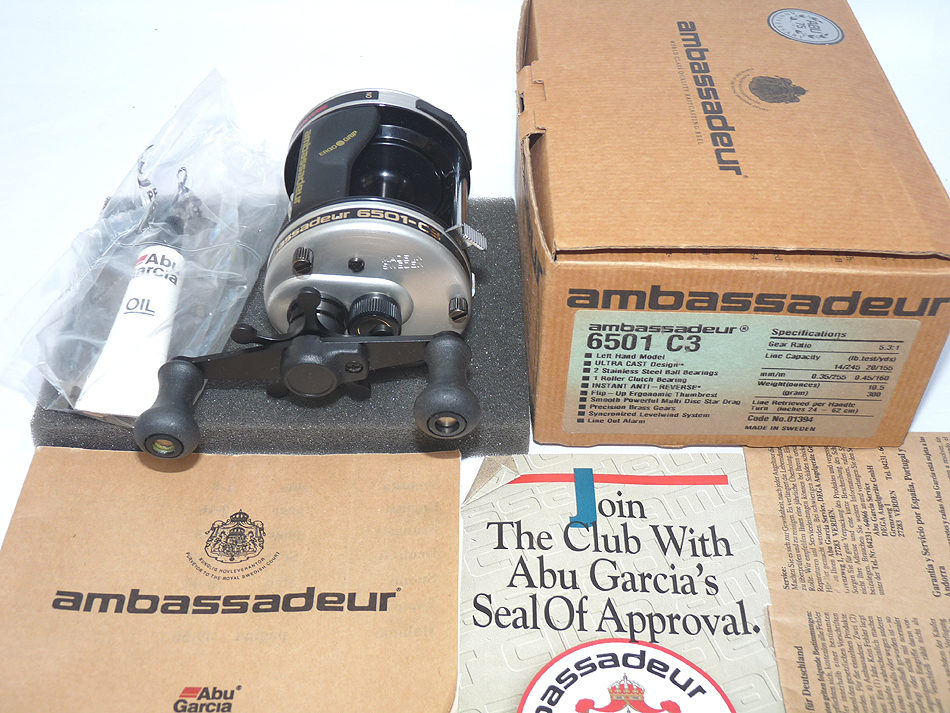 Abu Ambassadeur 6501C3 LHW reel with papers box and oiler - Image 3