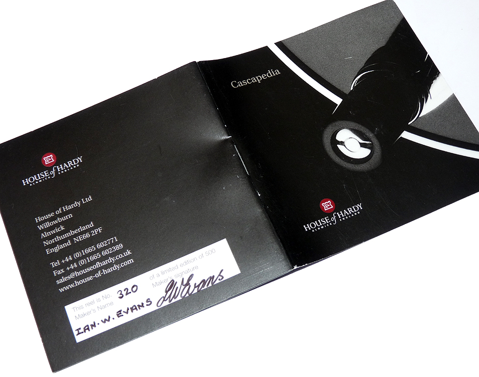 Hardy Cascapedia 4/0 No 320/500 Ltd ed mint with case, gloves box papers - Image 9