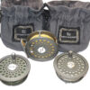 Hardy JLH #5 3" alloy fly reel, 2 s/spools3 lines & 2 Hardy pokey bags