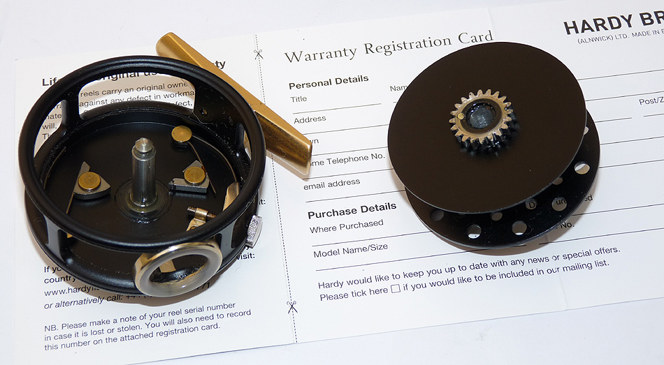 Hardy St George Junior 2-9/16 black edition fly reel RHW agate guide, case papers and box - Image 4